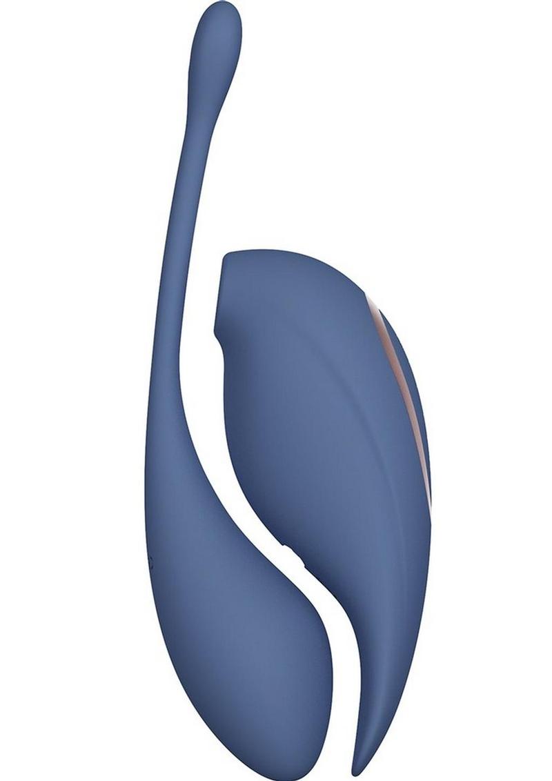 Twitch 2 Silicone Rechargeable Clitorial Stimulator and Insertable Egg with Remote Control - Blue