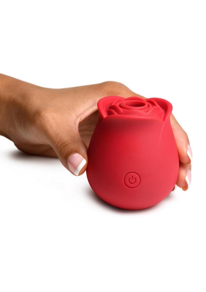 The Perfect Rose Rechargeable Silicone Clitoral Stimulator - Red