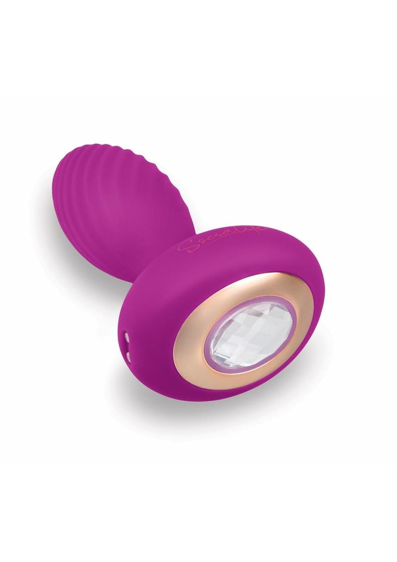 aradis Rechargeable Silicone Anal Plug - Purple/Gold