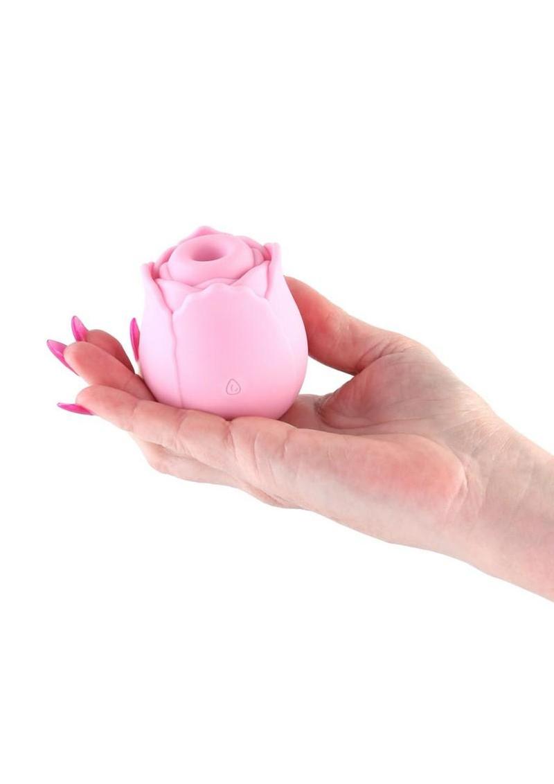 Vibrating Rose Rechargeable Silicone Clitoral Stimulator - Pink