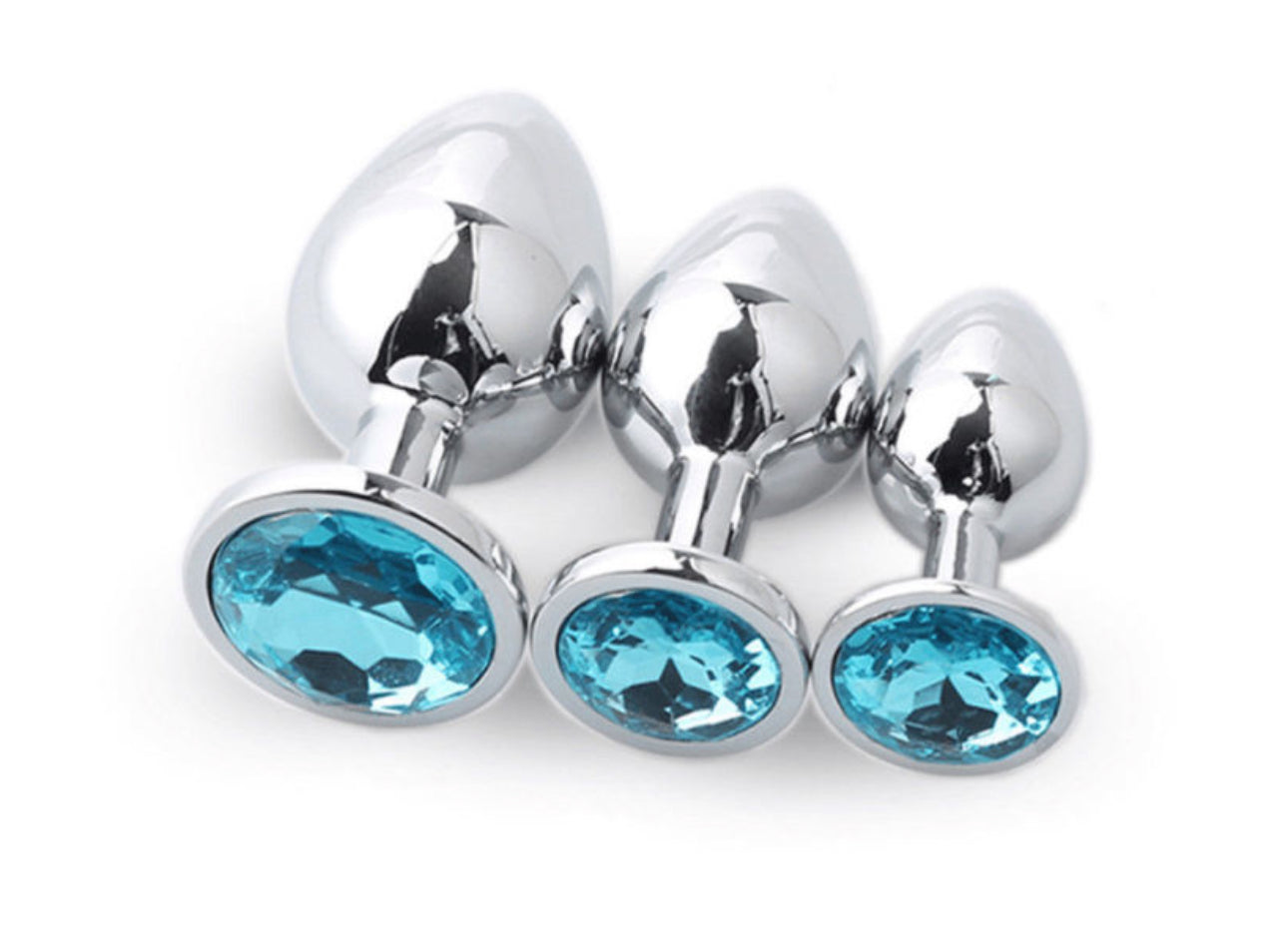 Anal Plug Stainless Steel Metal Butt Plug (S) Blue