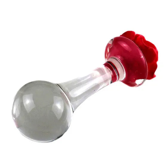 Rose Glass Anal Plug - Model A