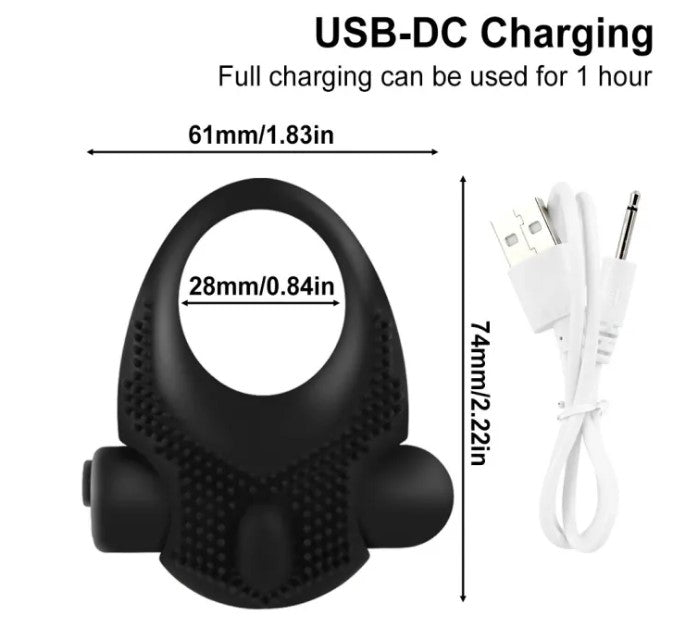 Rechargeable Silicone Vibration Cock Ring