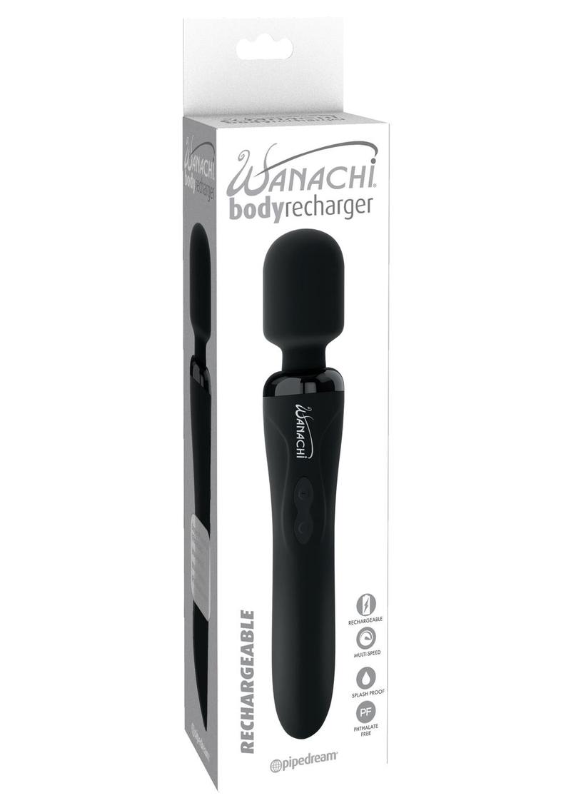 Body Recharger Silicone Rechargeable Wand - Black
