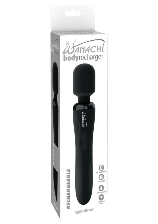 Body Recharger Silicone Rechargeable Wand - Black