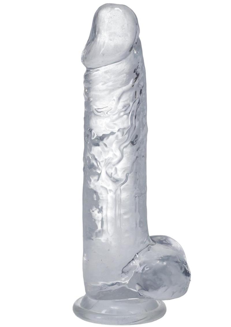 Big Dick Dildo with Balls 8in - Clear