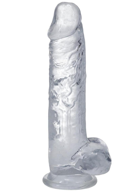 Big Dick Dildo with Balls 8in - Clear