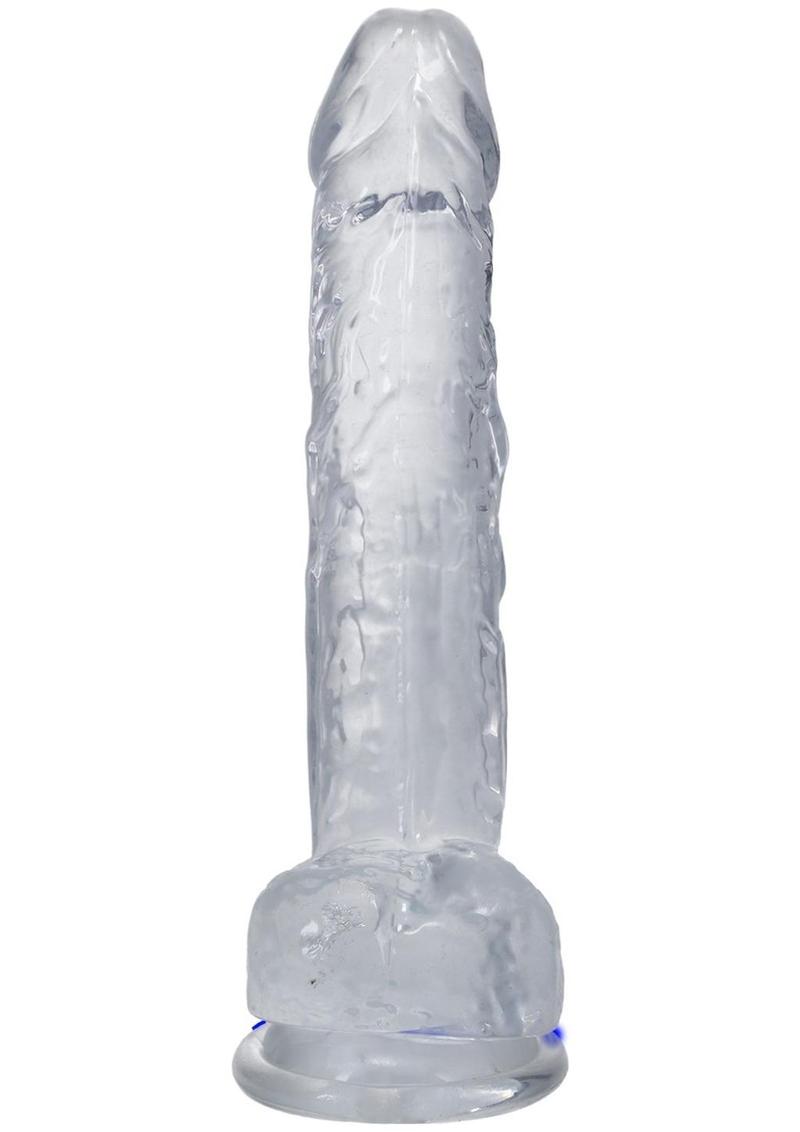 Big Dick Dildo with Balls 8in - Clear