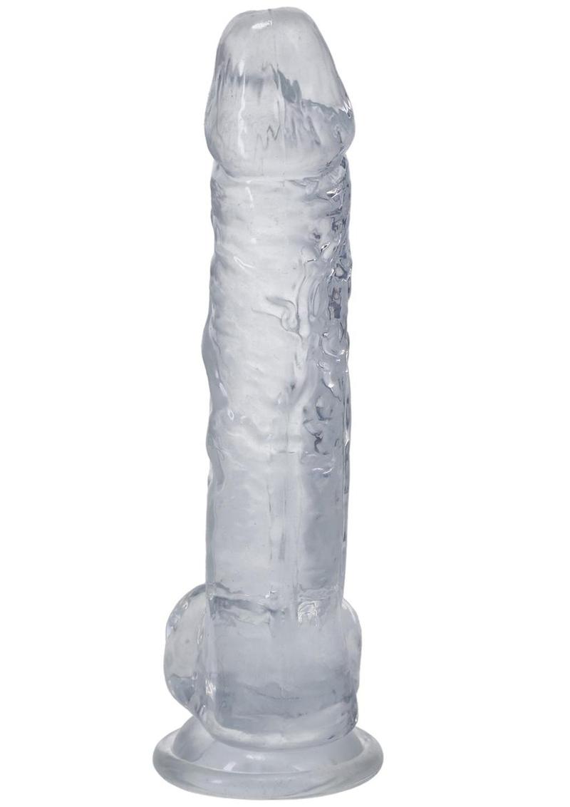 Big Dick Dildo with Balls 8in - Clear