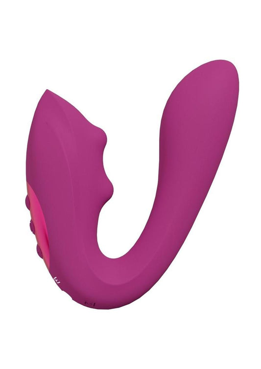 Rechargeable Dual Motor G-Spot Vibrator with Massaging Beads - Pink