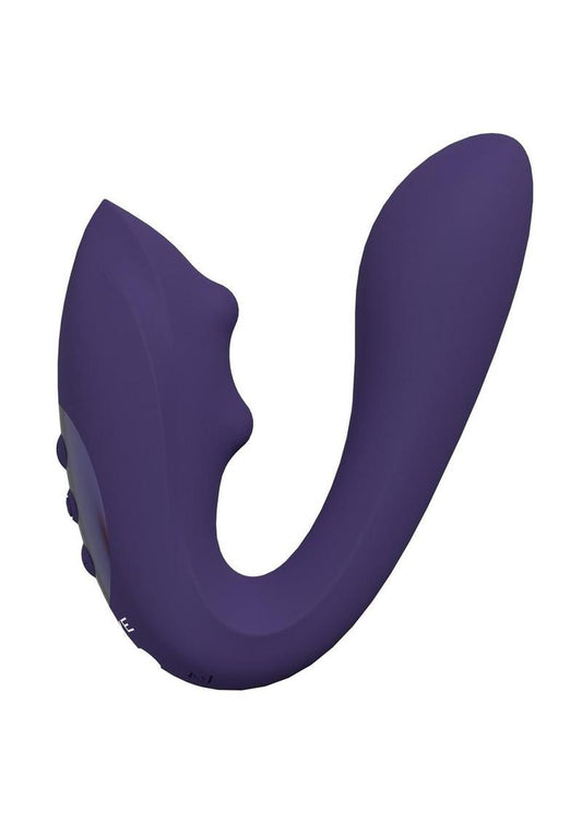 Rechargeable Dual Motor G-Spot Vibrator with Massaging Beads - Purple