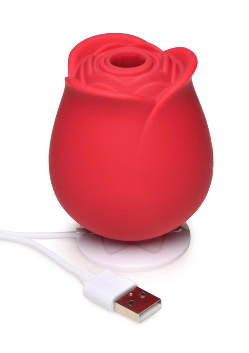 The Perfect Rose Rechargeable Silicone Clitoral Stimulator - Red