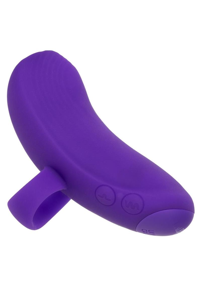 Rolling Ball Silicone Rechargeable Finger Vibrator - Purple