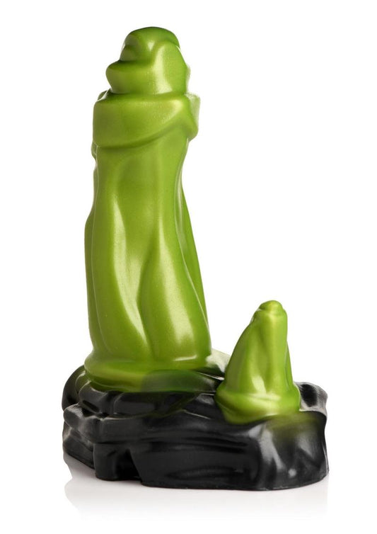 Cocks Orc Silicone Dildo - Green/Black