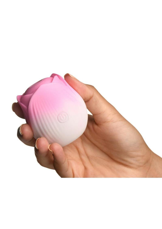 Pulsing Petals Throbbing Silicone Rechargeable Rose Stimulator - Pink