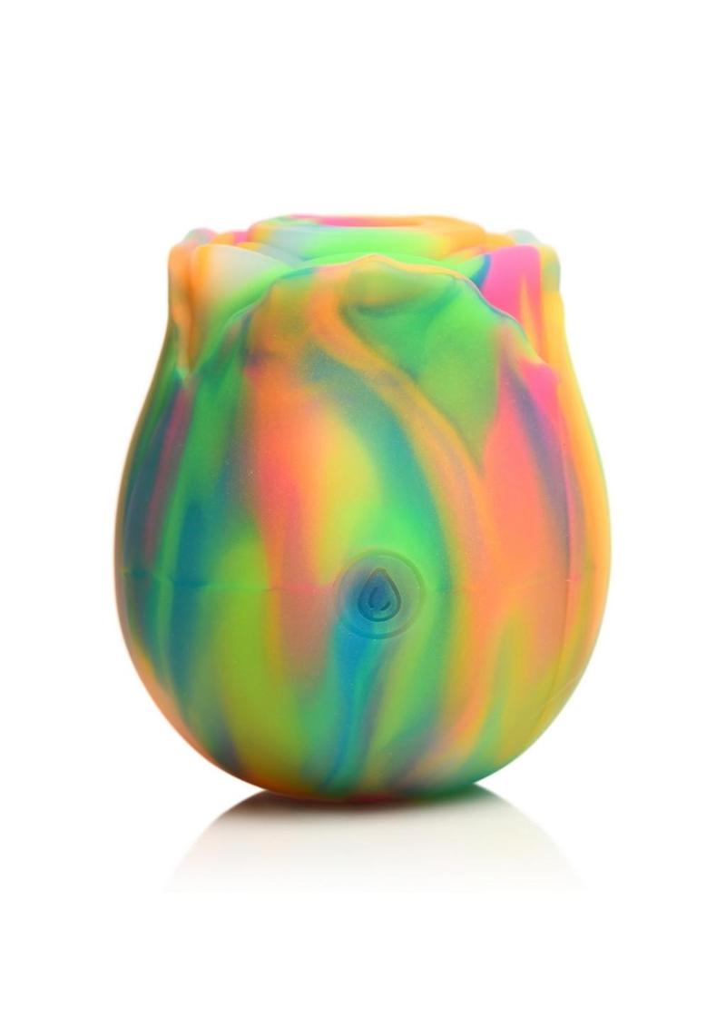 Glow Rose Rechargeable Silicone Glow-in-the-Dark Rose Clit Stimulator - Multicolor