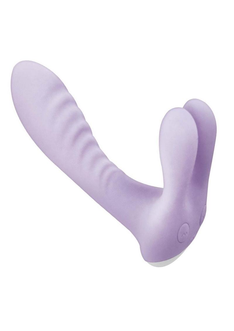 Heat Up Rechargeable Silicone Bunny Massager - Lavender