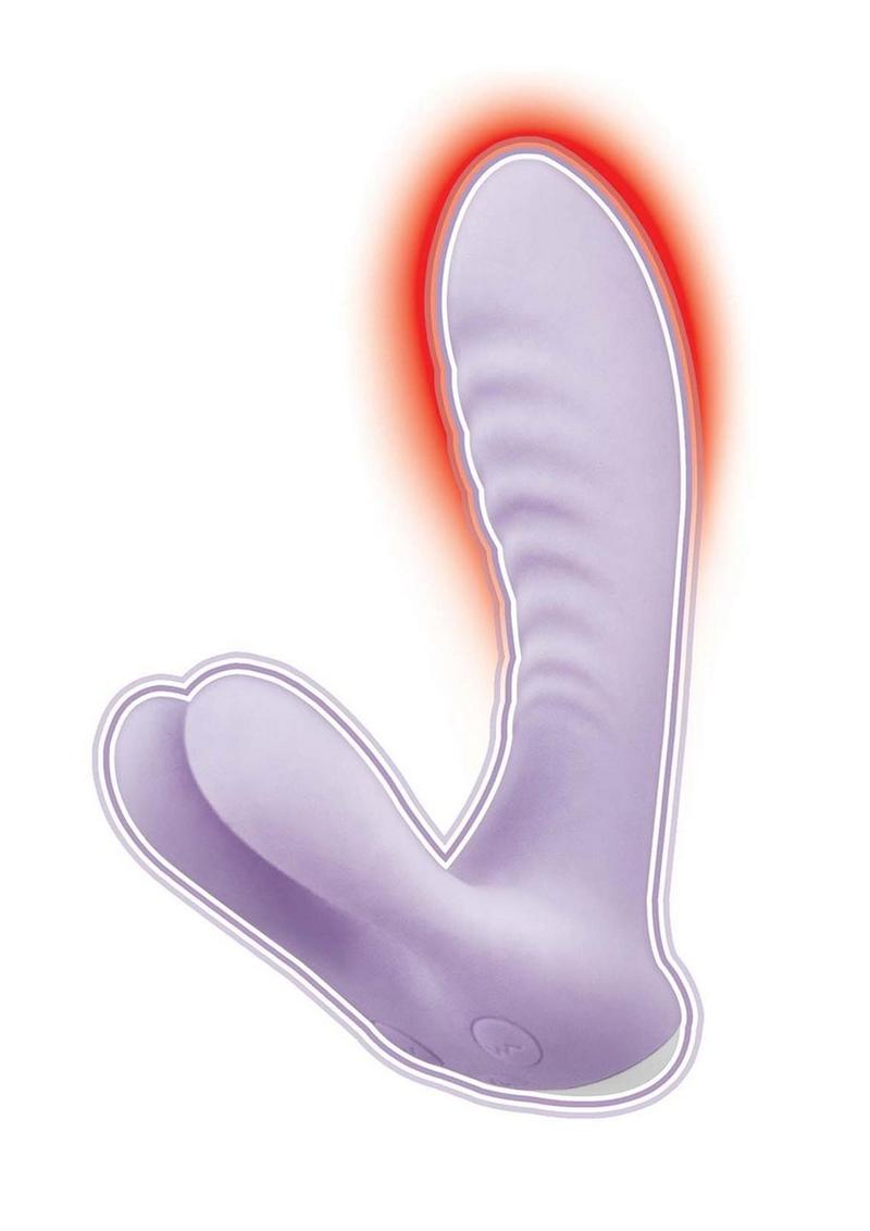 Heat Up Rechargeable Silicone Bunny Massager - Lavender