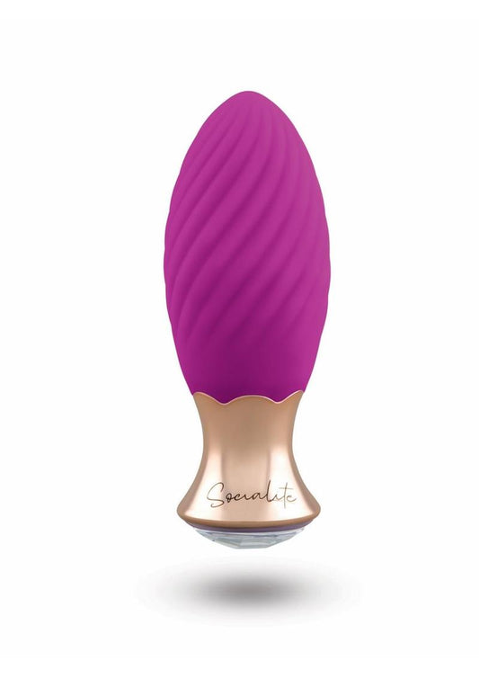 Lola Rechargeable Silicone Vibrator - Purple/Gold