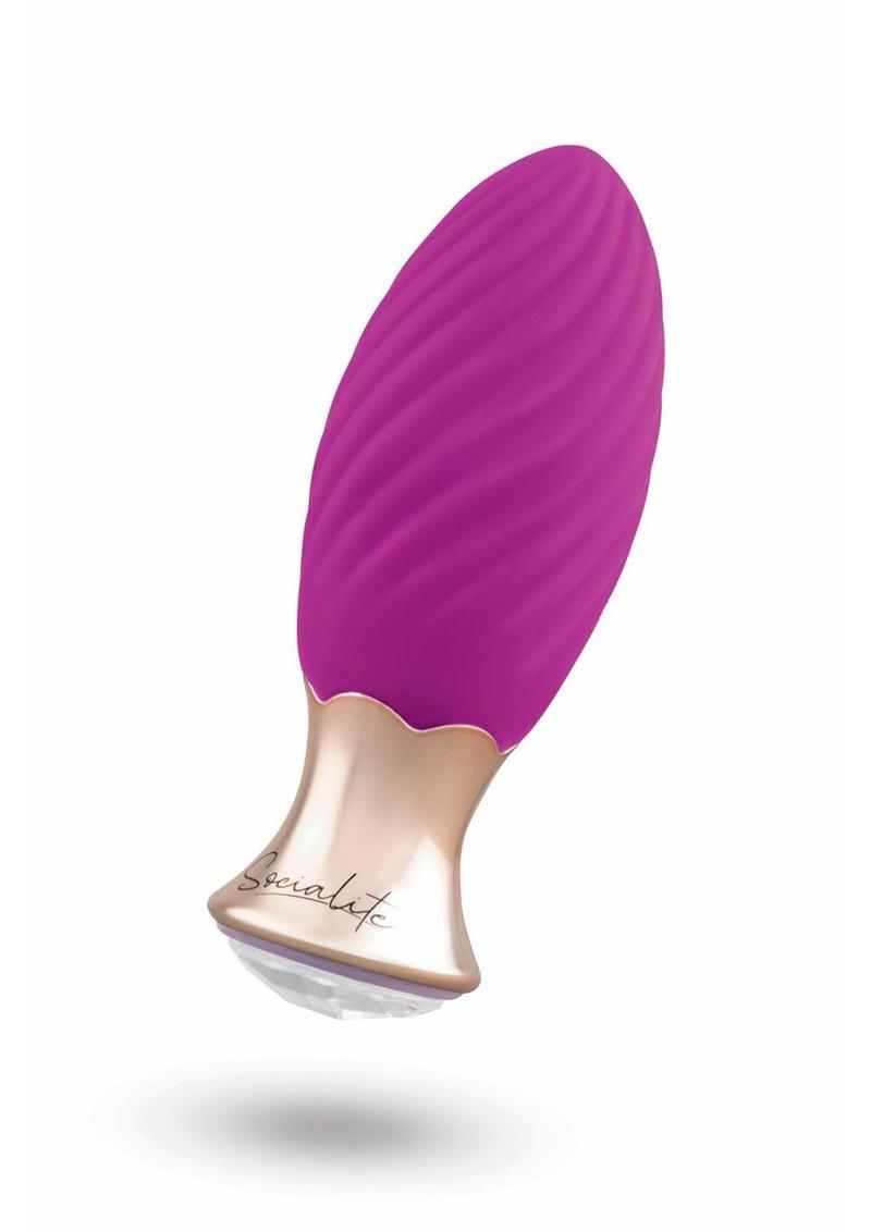 Lola Rechargeable Silicone Vibrator - Purple/Gold