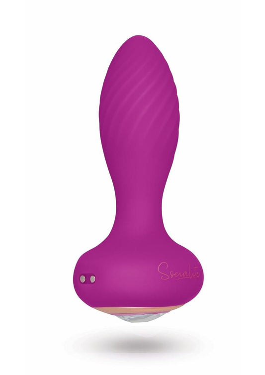 aradis Rechargeable Silicone Anal Plug - Purple/Gold