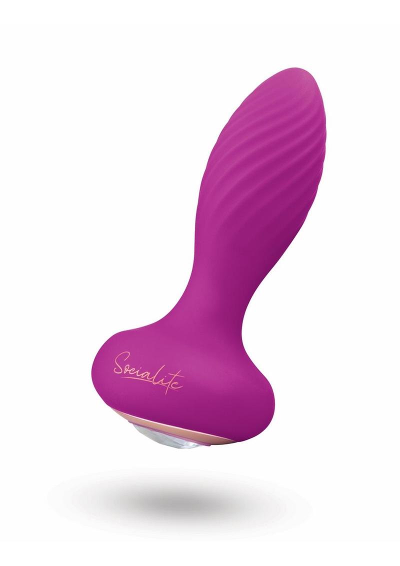 aradis Rechargeable Silicone Anal Plug - Purple/Gold