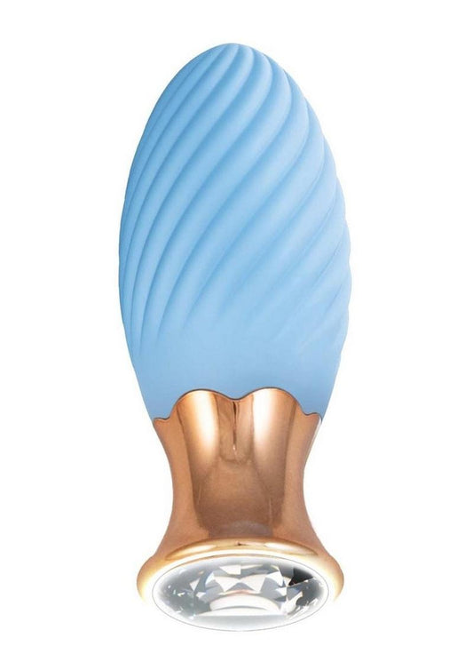 Diamond Tulip Rechargeable Silicone Massager - Blue