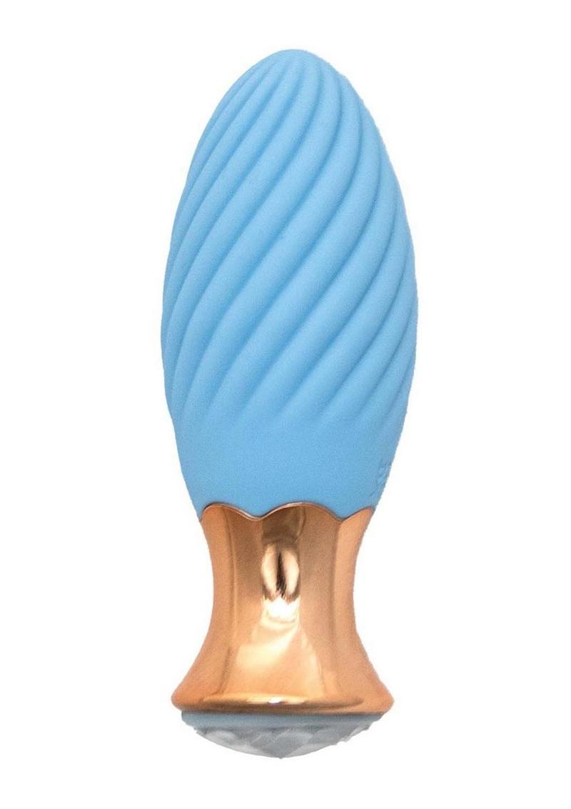 Diamond Tulip Rechargeable Silicone Massager - Blue