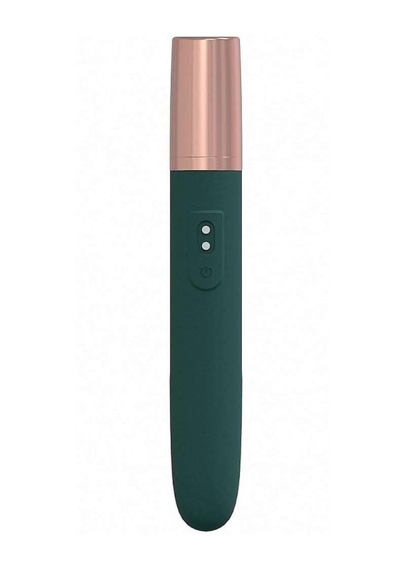 The Traveler Rechargeable 10 Speed Travel Vibrator - Green - Holds Lubricant