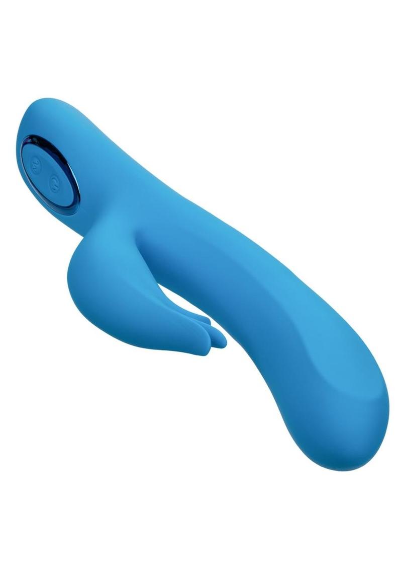 Flutter G Rechargeable Silicone Rabbit Vibrator - Blue