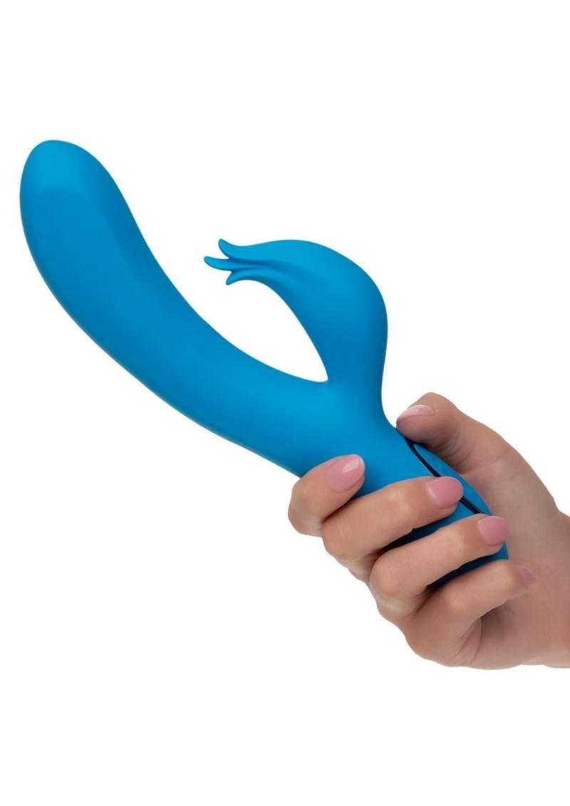 Flutter G Rechargeable Silicone Rabbit Vibrator - Blue
