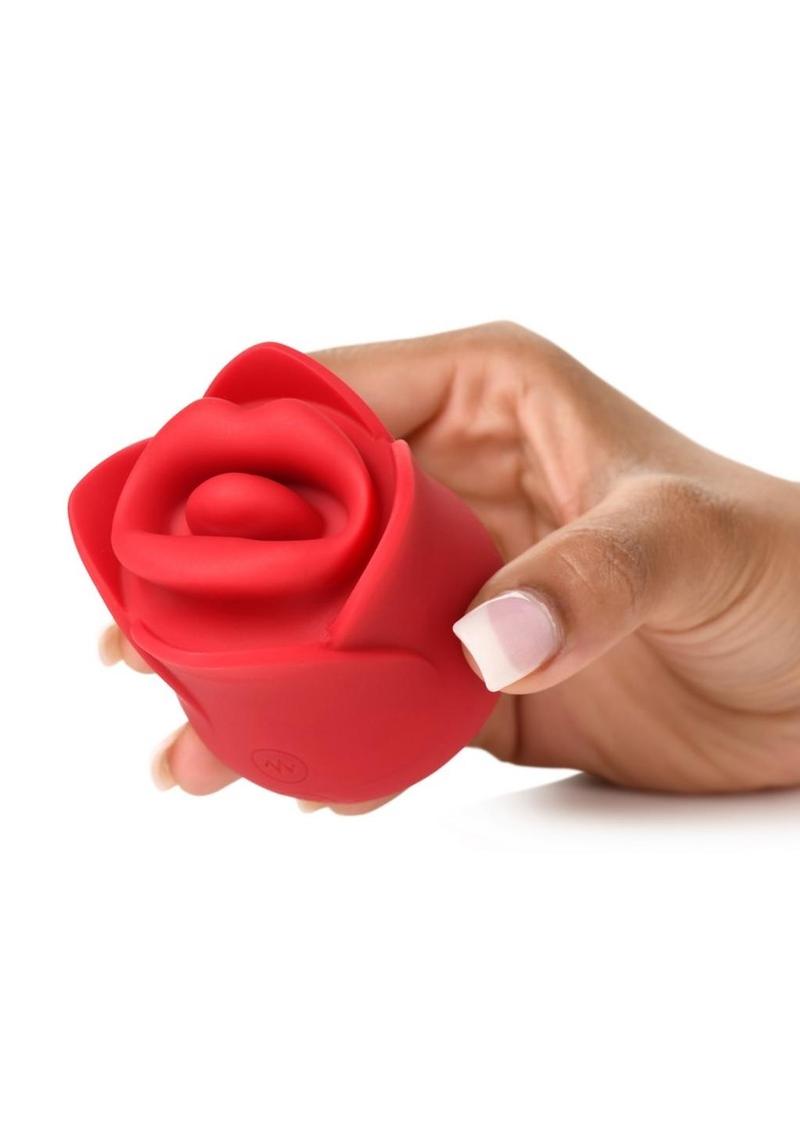 Sweet Kiss Kissing & Vibrating Rechargeable Silicone Clitoral Stimulator - Red