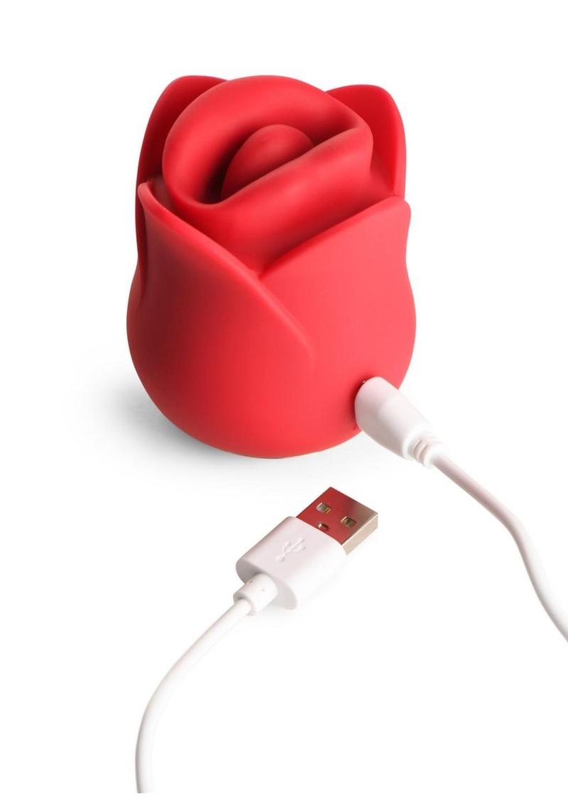 Sweet Kiss Kissing & Vibrating Rechargeable Silicone Clitoral Stimulator - Red