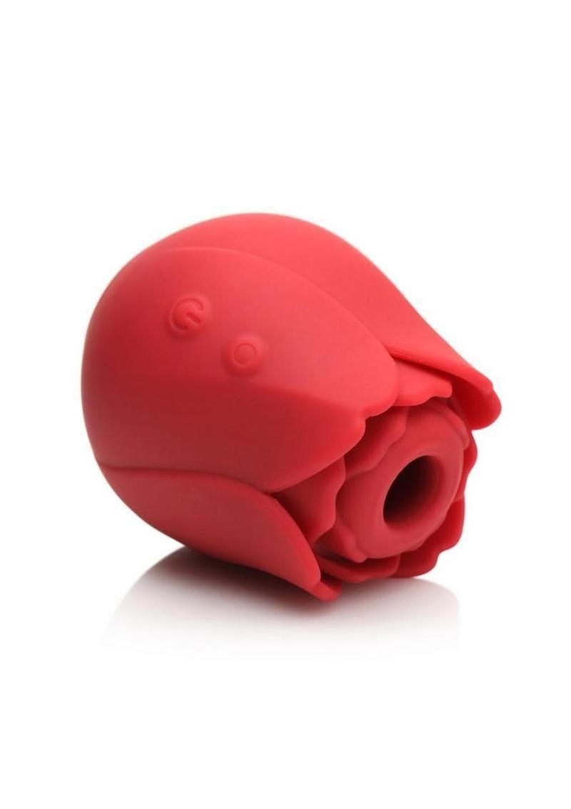 Cyber Rose Sucking & Vibrating Digital Rechargeable Silicone Clitoral Stimulator - Red