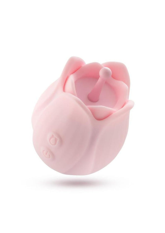Play with Me Romantic Rose Rechargeable Silicone Nipple and Clitoral Stimulator with 3 Interchangeable Attachments - Pink