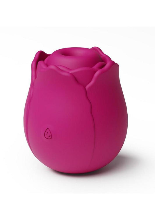 The Vibrating Rose Rechargeable Silicone Clitoral Stimulator - Red