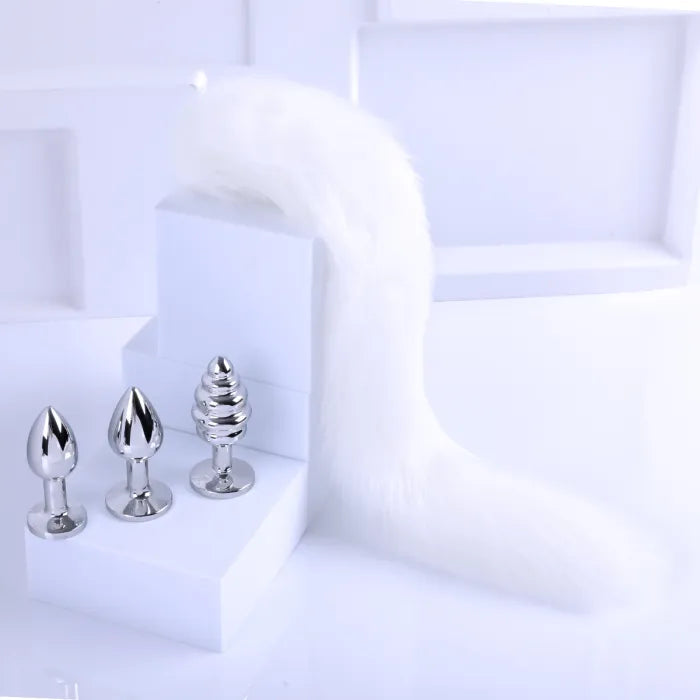 Fox Tail With Metal Anal Butt Plug