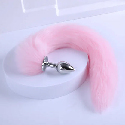 Fox Tail With Metal Anal Butt Plug