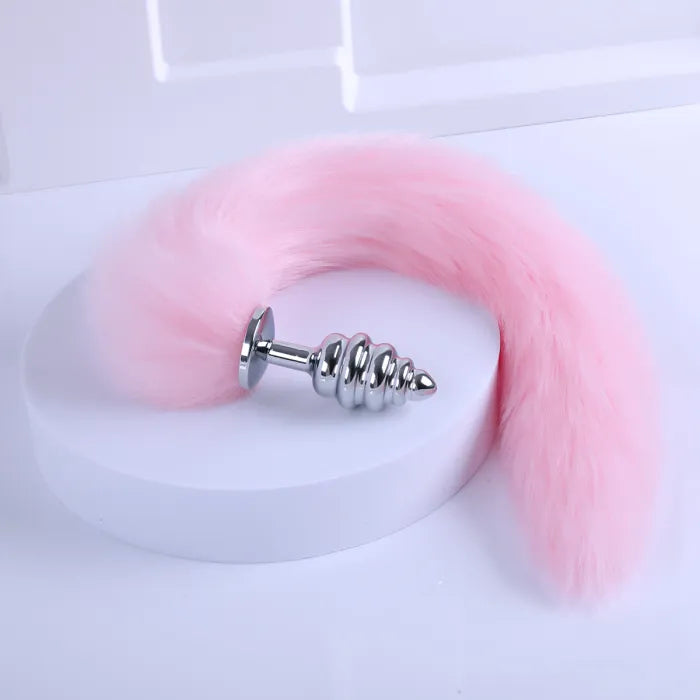 Fox Tail With Metal Anal Butt Plug
