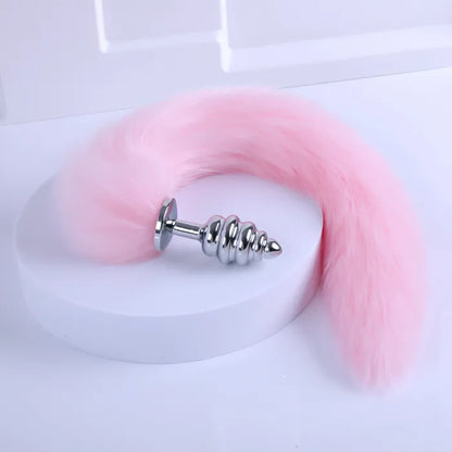 Fox Tail With Metal Anal Butt Plug