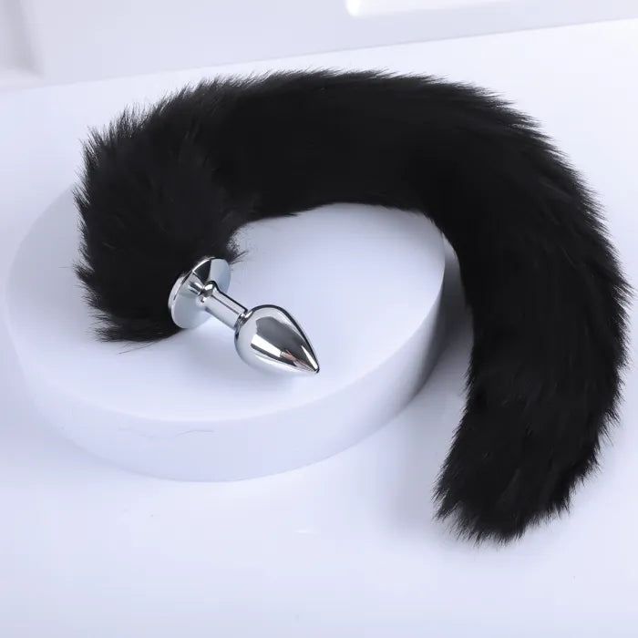 Fox Tail With Metal Anal Butt Plug