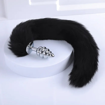 Fox Tail With Metal Anal Butt Plug