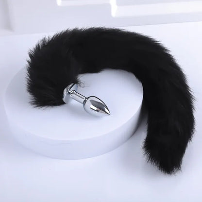 Fox Tail With Metal Anal Butt Plug