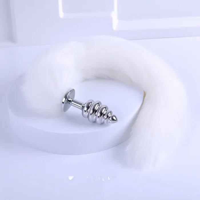 Fox Tail With Metal Anal Butt Plug