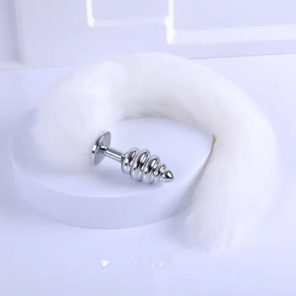 Fox Tail With Metal Anal Butt Plug